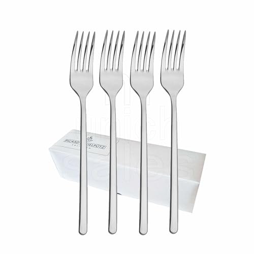 4 forchette da menù della serie Ventura 6108 di Picard & Wielpütz, singolarmente in cartone pieghevole bianco