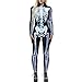 Gerophor Halloween Skeleton Costume Women Cosplay Bodysuit Outfit 3D Print Bone Skull Skinny Catsuit Jumpsuit