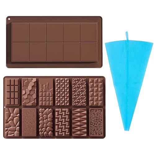 Moldes De Chocolate De 2 Piezas, Equipados Con Manga Pastelera De 1 Pieza, Moldes De Silicona, Moldes Para Hornear, Suministros De Cocina, Reutilizables