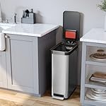 iTouchless SoftStep EXP 50 Liter / 13.2 Gallon Slim Step Pedal Kitchen Trash Can with Odor Filter, Soft Close Lid, Stainless Steel Recycling Bin, Dent-Proof Plastic Lid, for Home Office Work Business - Image 2