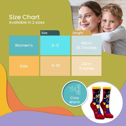 Image of Nutcracker Ballet Gifts, Novelty Crew Socks for Women, Fun Cute Funky, Warm Cozy Comfy Winter Patterned Socks, Heavyweight, Red Nutcracker, Size 5-10