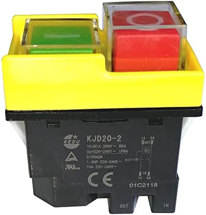 Interrupteur Bouton-poussoir KJD16 - 230V 15A 2HP - 4 Broches - Pour Remplacer KJD17B/1-2