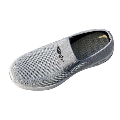 Zapatillas tradicionales para mujer, antideslizantes, de malla, con cordones, plataforma, informales, para caminar, correr, gimnasio, trabajo, gimnasia, gris, 37.5 EU