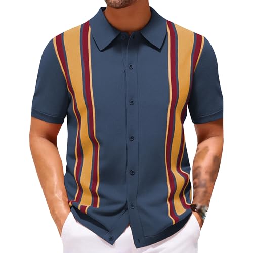 Chemise tricotée homme pour tenue de plage décontractée et look vacances rétro