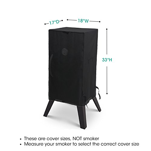 Sunpatio Electric Smoker Cover 30 Inch, Heavy Duty Waterproof Square Vertical Smoker Cover, Digital Smoker Bbq Grill Cover Compatible For Masterbuilt Char-Broil Pit Boss Smoker Etc, 18"W X 17"D X 33"H #TOP1