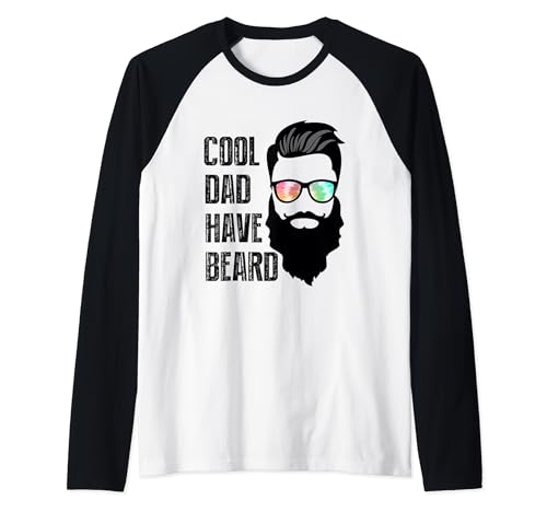 Un père cool a une barbe drôle papa barbu fête des pères Manche Raglan