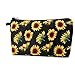 MAGEFY Sunflower Makeup Bag for Women, Portable Travel Cosmetic Bag with Black Zipper Pouch Waterproof Makeup Pouch Multifunctional Small Bag for Women (1 pack, sunflower 0173)