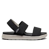 KEEN Damskie sandały na koturnie Elle Backstrap Casual Platform Open Toe Wedge, Czarny, 9.5