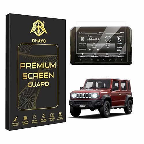 Image of OHAYO Screen Protector for Maruti Suzuki Jimny 2023 Alpha 9 Inch Infotainment Display | 9H Hardness Military Strength Scratch Resistant HD Clear Film | Bubble Free Touch Sensitive Car Screen Guard | Not Tempered Glass