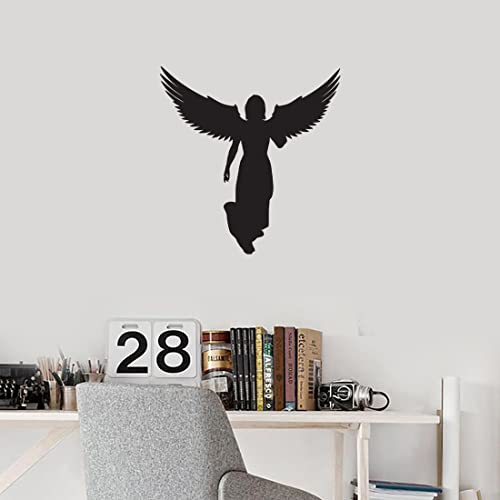 Image of Angel With Wings (Black) (Set Of 2) Premium Waterproof Vinyl Decal Stickers For Laptop Phone Accessory Helmet Car Window Bumper Mug Tuber Cup Door Wall Decoration