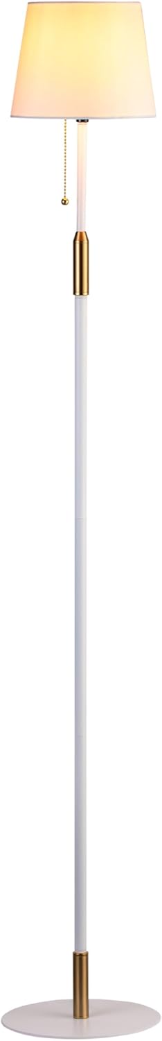 O’Bright Ted - Drum Shade Standing Lamp, Pull Chain Switch, E26 Socket, Modern Minimalist Design, Simple Floor Lamp for Living Room, Bedroom, Office, Antique Brass