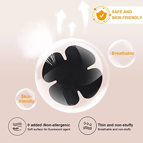 Umipubo 30 Pairs Nipple Cover For Women Breast Petals Pasties Disposable Satin Adhesive Bra Nipple Concealer (Black) #TOP7