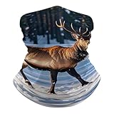 Pasamontañas para el cuello The Footprints by Elk on The Snow para hombre y mujer, protección solar, mascarilla facial, transpirable, refrescante, bufanda, diadema, envoltura para la cabeza para esqui