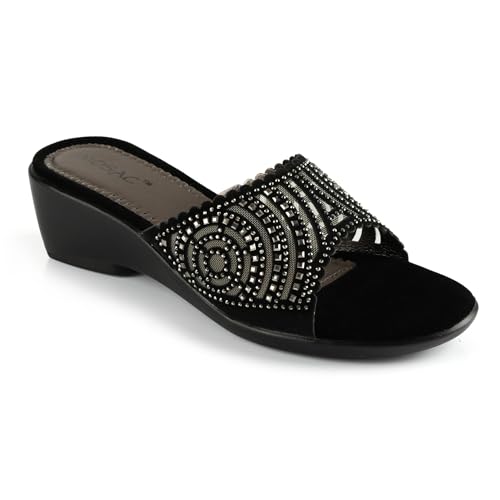 Image of MOSAC Women's Party-Wear Trendy Designer Wedding Casual Slip-On Wedge Fashion Wedding Sandal