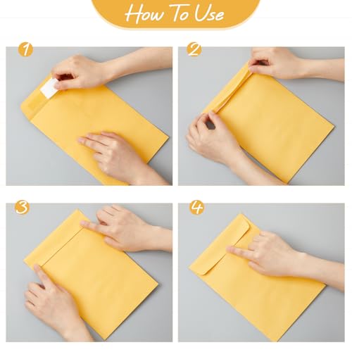 Fuutreo Envelopes autoadesivos de catálogo de catálogo de segurança de 300 contagens, 15 x 23 cm, en