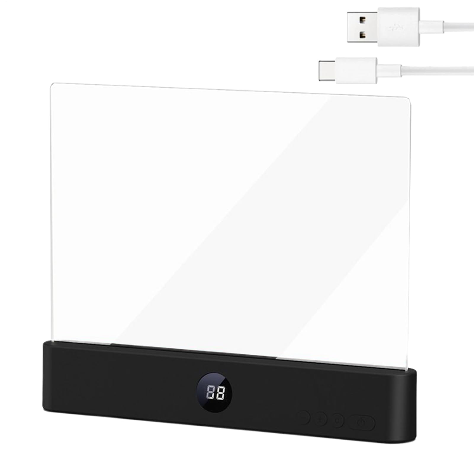 Warm Smart LED Book Light | Rechargeable Clear LED Flat Reading Light | with Timer 3 Colors & Brightness Adjustment | for Home Travel Dorm Offices School Bedroom Birthday — image 1
