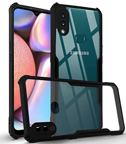 Image of Jkobi Back Cover Case for Samsung Galaxy A10s (Crystal Glass Back | Camera Protection | Shockproof Bumpers | Professional Black)