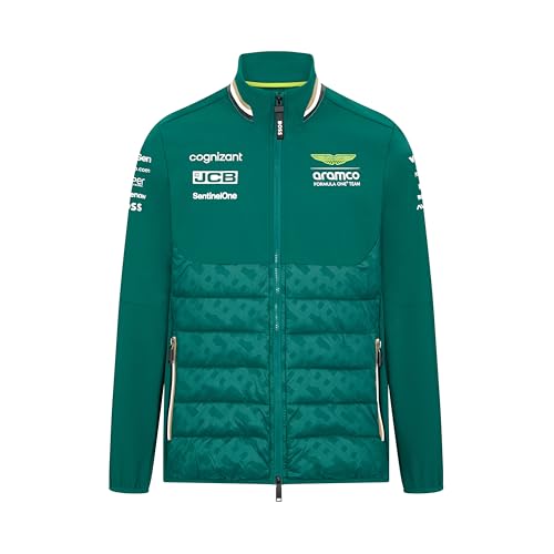 Aston Martin F1 Veste Hybrid de l'équipe 2024 avec Rembourrage Thermore pour hommes - Vert - Taille: M