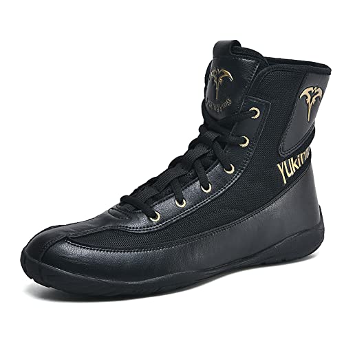 Youngtie Zapatos de Boxeo para Hombres Zapatos de Lucha Libre Profesional para niños Negro EU 46 Cover
