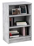 Möbel Jack Bücherregal mit 3 Fächern - Betonoptik - 54 x 86 x 34 cm - Aktenregal Standregal Wohnzimmerregal