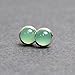 Kathy Bankston Handmade Chrysoprase Gemstone Stud Earrings for Women and Girls, 4mm Round Bezel 925 Sterling Silver
