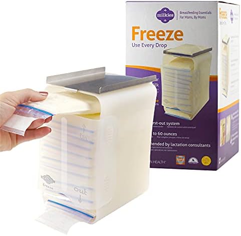 Milkies Freeze Organizer for Breast Milk Storage Bags, Simple Container Storing System for Freezing Breastmilk to Feed Baby, Reusable Accessories, Use with All Milk Bags for Breastmilk Organization