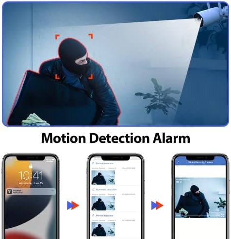 Wireless Security Camera Outdoor, 2K Rechargeable Battery Operated CCTV Camera, 3MP WiFi Camera Outdoor with Months Battery Life, Color Night Vision, 2-Way Talk, Human Motion Detection, Siren, IP66
