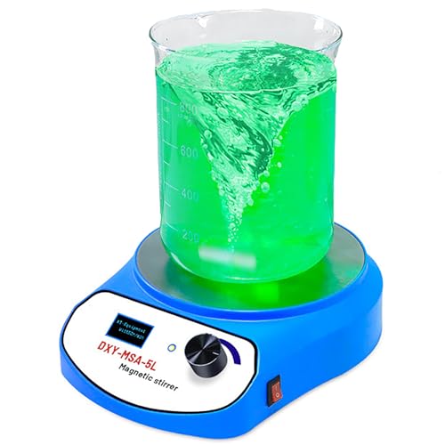 Agitador magnético, agitador electromagnético sin calentamiento de 5 litros, velocidad máxima de 2200 rpm, diámetro de agitación de 136 mm, apto para vidrio, cerámica, acero inoxidable
