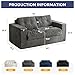 MAXYOYO Bean Bag Chair for Adults, Upholstered Floor Sofa with Armrests, Loveseat Boneless Couch with Tufted Cushion & Backrest, Sofa in A Box, Large Bean Bag Couch for Bedroom Living Room, Dark Gray