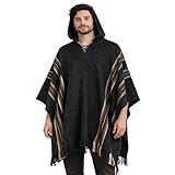 Gamboa Alpaca Poncho - Hooded, Charcoal, OS
