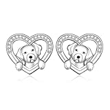 Dog Earrings for Women Labrador Retriever Sterling Silver Puppy Animal Stud Lab Dogs Labrador Gifts for Dog Lovers Owner