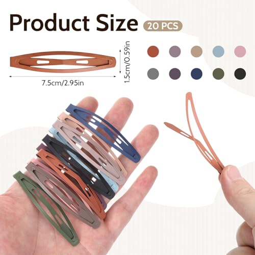 20 pinzas para cabello metálicas coloridas miniatura 2