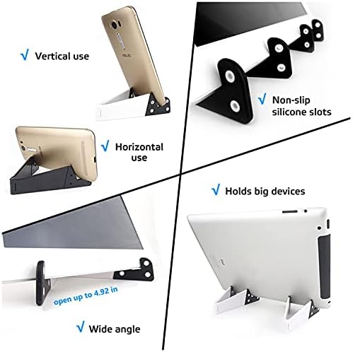 VOVIGGOL Portable Mobile Phone Stand for Desk 8 Pack, Foldable Pocket Travel Desk Phone Holder, Upgrade Universal V Smartphone Kickstand Mount Compatible with iPhone iPad Tablet Kindle Android