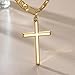 Verniflloga 14k Gold Cross Necklace for Men Large Gold Cross Pendant Figaro Chain for Mens Gold Chain 5mm Masculine Appeal 20, 22, 24 Inch (20inch)