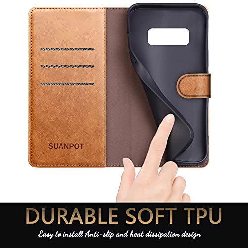 SUANPOT RFID Blocking Leather Wallet Case for Samsung Galaxy S10e #TOP21