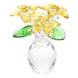 Crystal Flower Figure Collectibles Sparkle Crystal Flowers Decor, Small Glass Flower Ornaments for H