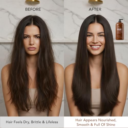 Image of Botanic Hearth Argan Shampoo, Hydrating & Volumizing, Sulfate & Paraben Free, All Hair Types & Color Treated Hair, Men and Women 16 fl oz