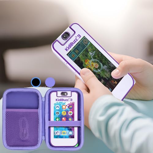 Lebakort Storage Case Compatible with VTech KidiBuzz 3 / KidiBuzz G2 Kids’ Electronics Smart Device KidiConnect (Purple Case) - Image 8