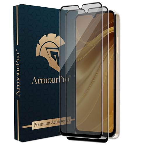 Image of ArmourPro Military Grade Matte Anti-Glare Tempered Glass Screen Protector for Poco C71 (6.88 Inch) With Installation Kit | Edge-to-Edge Protector Coverage | Black (Pack of 2)