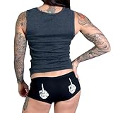Hot Leathers PTB7061 Black, XL Skeleton Middle Finger Ladies Boy Shorts (Black, X-Large)