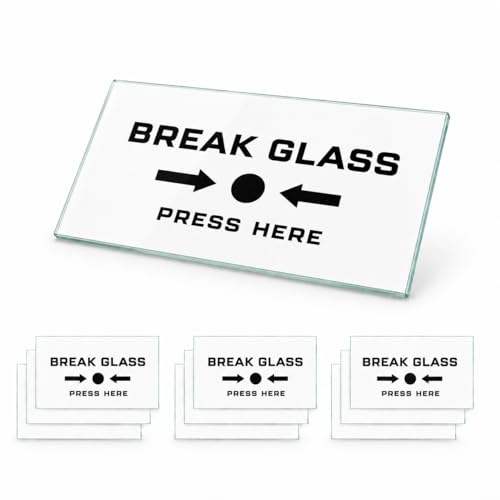 Image of 10Pcs Spare Break Glass Replacement for Most Manual Call Points, 75.5x40MM, English, Durable Safety Glass Pack