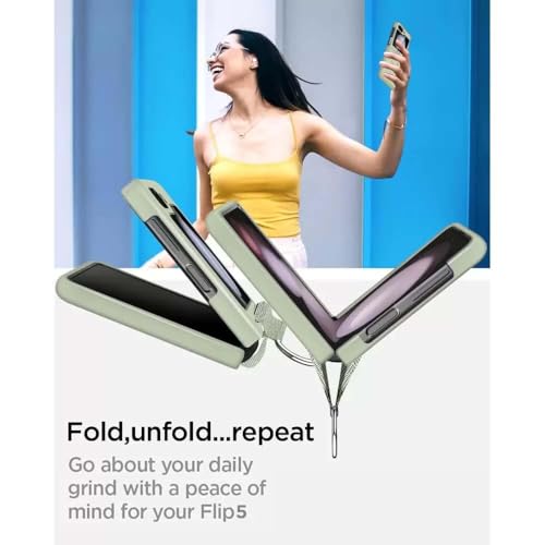 Image of Scalebee Back Cover Case for Samsung Galaxy Z Flip 7 /Flip7 5G, Light Green | Ultra Thin Slim Protective Case Metal Ring