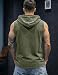 JMIERR Mens 2026 Vintage Washed Sleeveless Hoodie Tank Top Cotton Muscle Workout Gym Streetwear Shirt Green