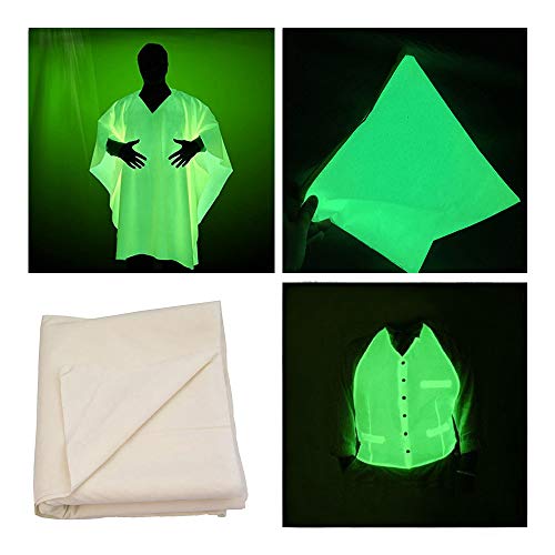 Glow in the dark fabric , luminescent phosphorescent fabric , glow material for clothes, hats, garments and multiple usage, glows up to 5 hours (39 x 53 inch)