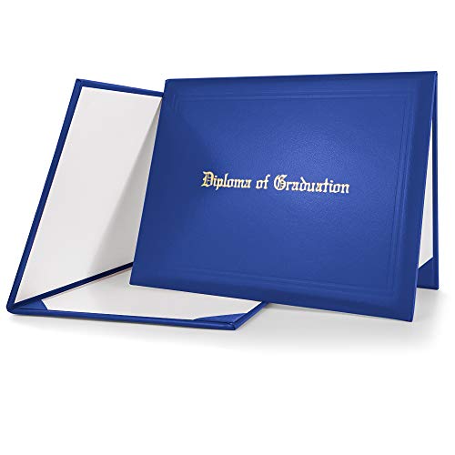 GraduationMall Imprinted Diploma Cover for Certificate 8.5''x 11'' Royal,1-Pack