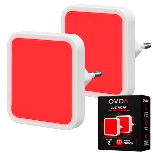 Luz Roja Nocturna Enchufable Pack De 2 Ebook Luces Rojas Nocturna Melatonina Para Dormir Mejor Luz Roja Bebé Y Luces Rojas Enchufe Antiflicker Noche Relajante Sueño, Descanso Y Bienestar
