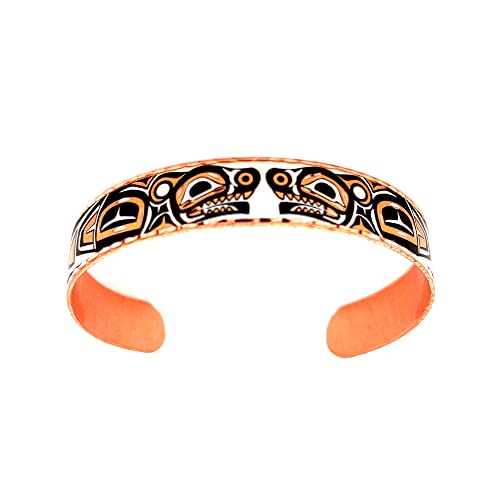 Image of FRONT LINE JEWELRY Northwest Native American Totem Bracelets - Artisan-Handmade West Coast Haida Copper Cuff for Men & Women | Unique Unisex Cultural Jewelry Gift Idea