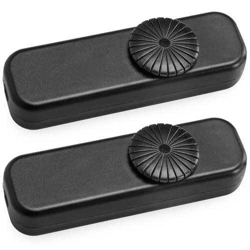 Inline Switch 2 Pack, Full Range Rotary Dimmer, Black Cord Switch Replacement for Table and Floor...