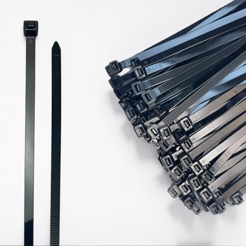 Heavy Duty Nylon Cable Zip Ties 12 Inch 100 Pack,Black Self-Locking UV Resistant, 120lb Tensile Strength for Indoor & Outdoor Use, Wire Ties for Home, Office, Garden, Automotive