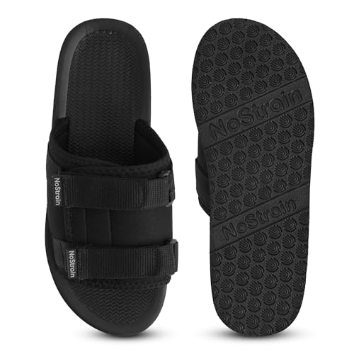 Image of NoStrain Men's Sandals & Slippers, Comfortable & Casual Footwear for Men | Lightweight, High Sole & Stylish